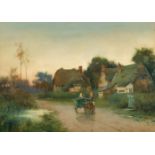 Edward Read (19th -20th Century) British. A Village Scene, Watercolour, Signed and Dated '92, 15"