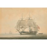 Samuel Atkins (c.1787-1808) British. A Shipping Scene, Watercolour, Unframed 8.4" x 12" (21.2 x 30.