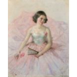 Garnet Ruskin Wolseley (1884-1967) British. "The Debutante", Oil on Canvas, Signed, 22" x 18" (55.