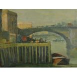 Jean Boswell (20th-21st Century) British. "Southwark Bridge", Oil on Board, Signed, and Inscribed on