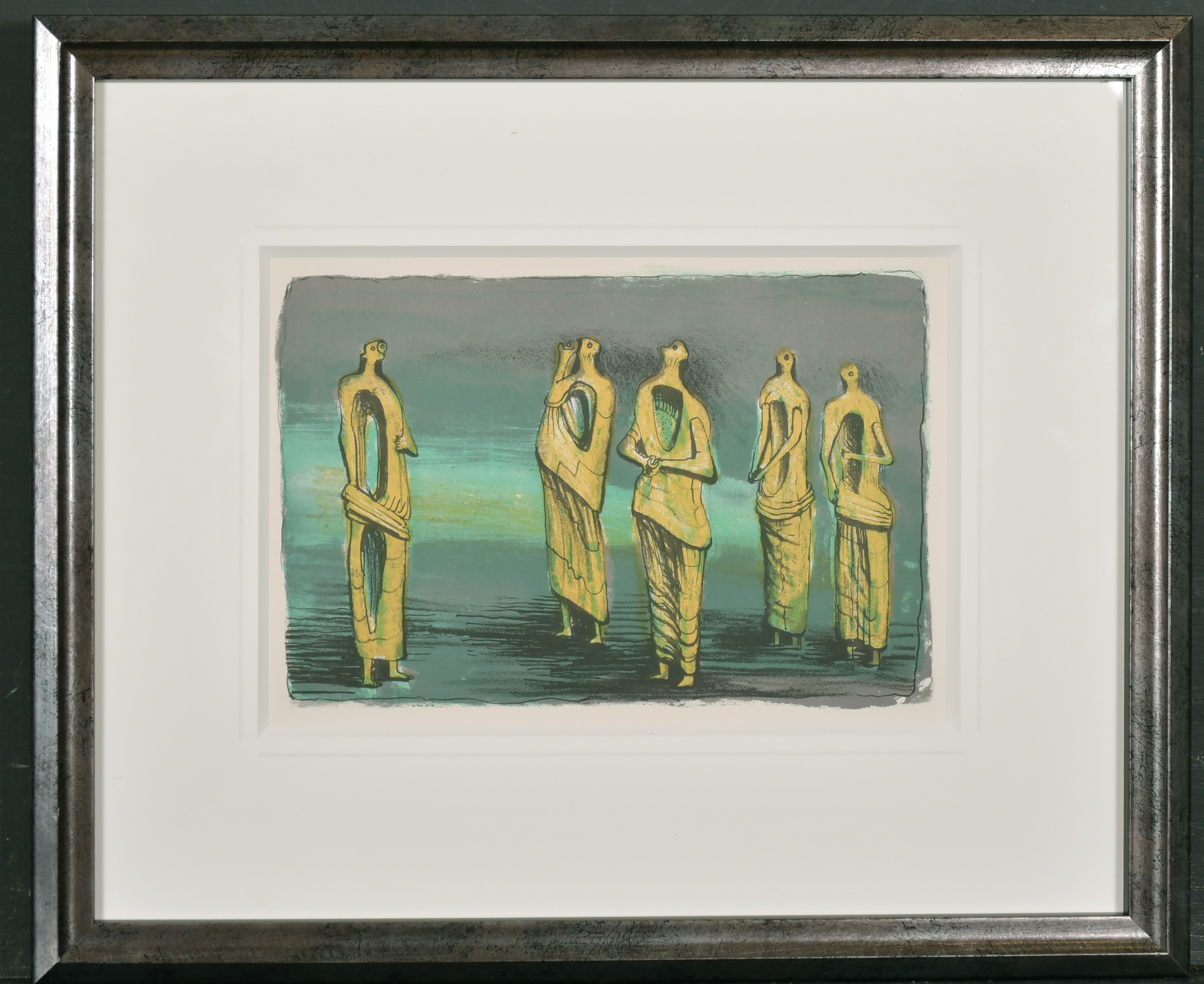 After Henry Moore (1898-1986) British. "Standing Figures 1950", Lithograph, 5.25" x 8" (13.3 x 20. - Image 2 of 3