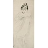 Paul Cesar Helleu (1859-1927) French. A Child, Drypoint Etching, Signed in Pencil, 13.25" x 6" (33.7