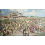 Terence Tenison Cuneo (1907-1996) British. "Derby Day", Print, Signed in Pencil, Unframed 16" x 26.