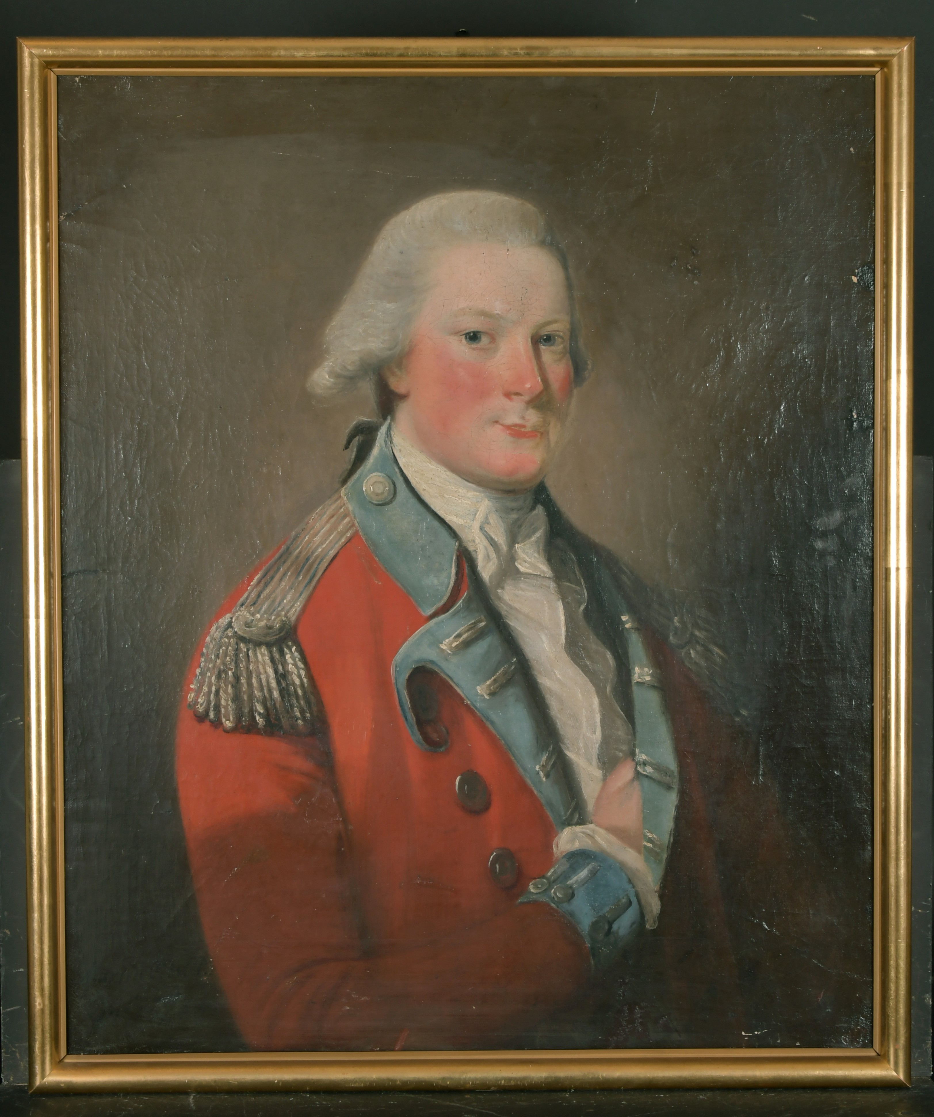 David Martin (1737-1798) British. "Portrait of an Officer of the 97th Regiment of Foot", Oil on - Image 2 of 5