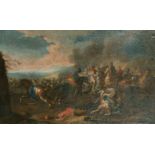 18th Century Italian School. A Cavalry Battle Scene, Oil on Canvas, 23" x 38" (58.3 x 96.5cm)