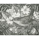 Robin Tanner (1904-1988) British. "Wren and Primroses" circa 1935, Etching, Signed in Pencil, 3.6" x