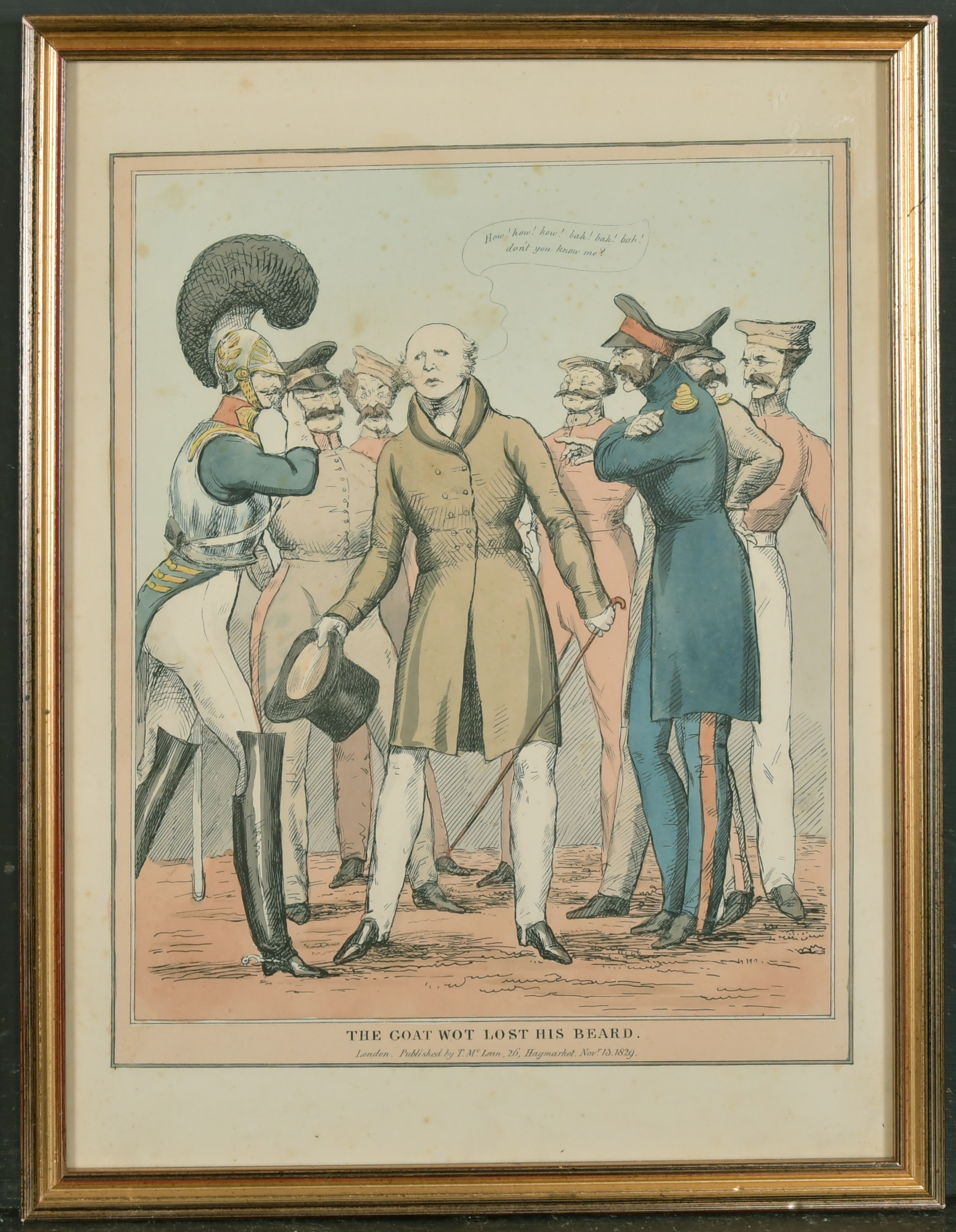 John H B Doyle (1797-1868) Irish. "The Goat Wot Lost His Beard", Hand Coloured Engraving, - Image 2 of 4