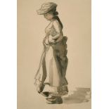 Circle of William Orpen (1878-1931) Irish. A Standing Female Figure, Watercolour, 12" x 8.25" (30.