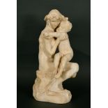 Attributed to Auguste Rene Francois Rodin (1840-1917) French. "Le Frere et la Soeur", Plaster,