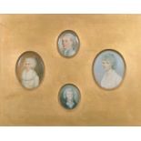 Early 19th Century English School. Bust Portrait of a Man, Miniature, Oval 1.75" x 1.5" (4.4 x 3.