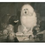 After Edwin Landseer (1802-1873) British. "Laying Down the Law", Mezzotint Engraved by T.