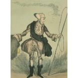 William Heath (1795-1840) British. "Caleb Quotem - The Parish Factotum", Hand Coloured Etching,