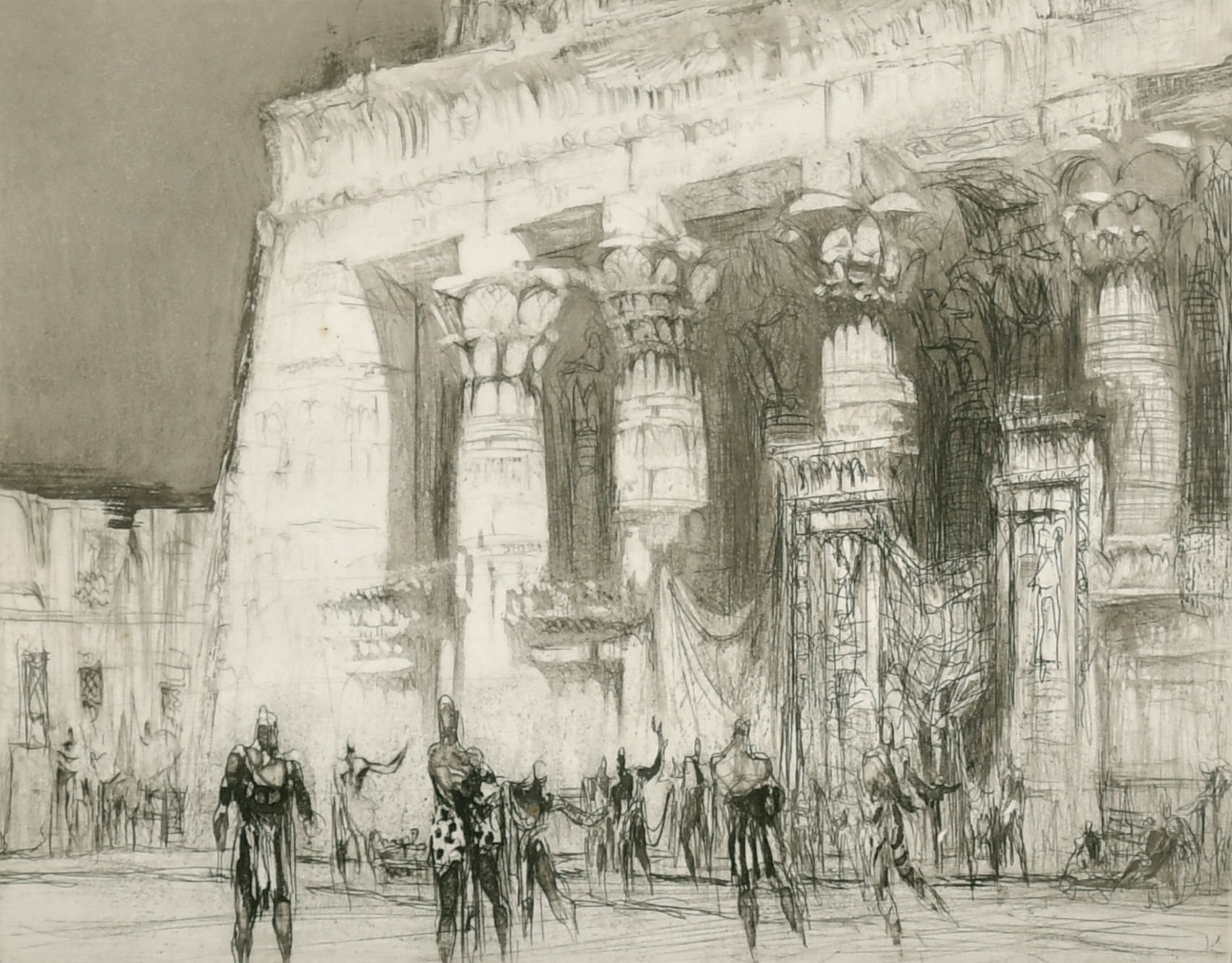 William Walcot (1874-1943) British. "Kom Ombo (1928)", Etching, Signed and Numbered 20/75 in Pencil,