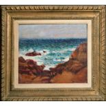 Roderic O'Conor (1860-1940) Irish. "Sea and Red Rocks", Oil on Panel, Signed and Dated '92, and