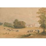 J W Fraser (19th Century (c. 1833)) British. "Thurston Hall Norfolk", Watercolour, Signed and