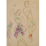 After Marc Chagall (1887-1985) Russian/French. "Le Ballet 1969", Lithograph, Inscribed on a label