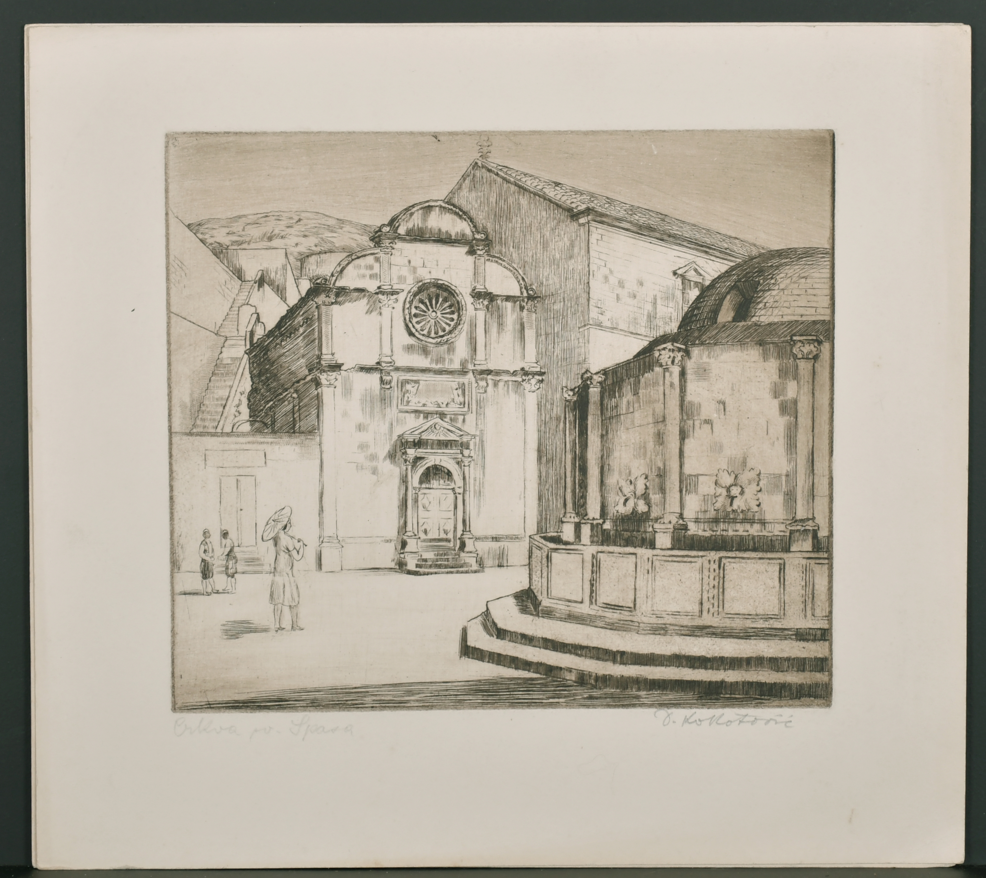 Early 20th Century European School. "Dubrovnik", Etching, Indistinctly Signed and Inscribed in - Image 3 of 6