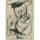 20th Century European School. An Abstract Figure, Charcoal, Dated 28.3.67, Mounted, Unframed 19" x