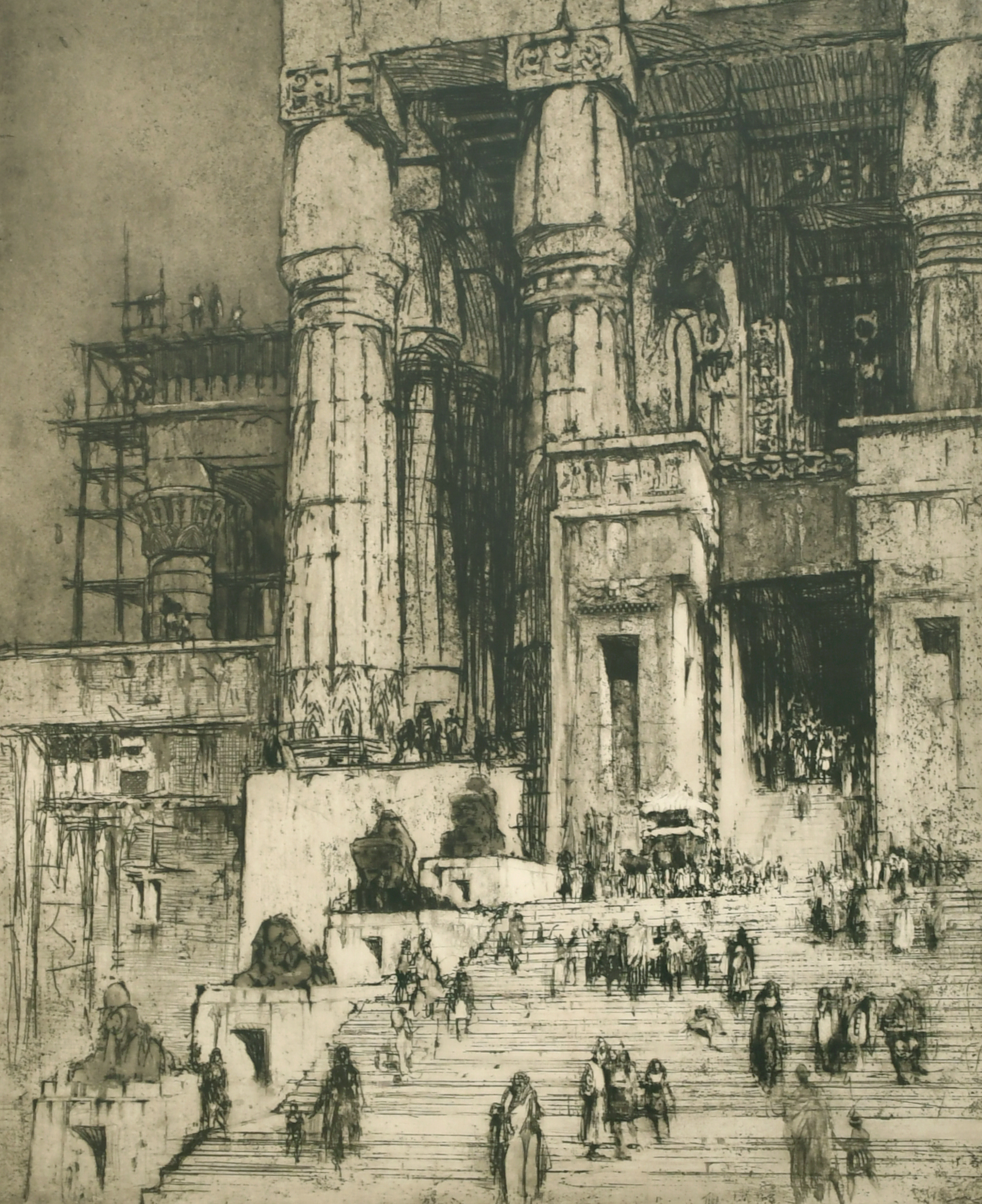 William Walcot (1874-1943) British. "Anthony in Egypt (1919)", Etching, Signed in Pencil, and