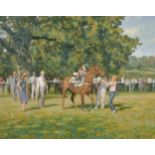 Paul S Gribble (1938- ) British. "Point to Point - The Paddock, Holnicote", Oil on Canvas, Signed,