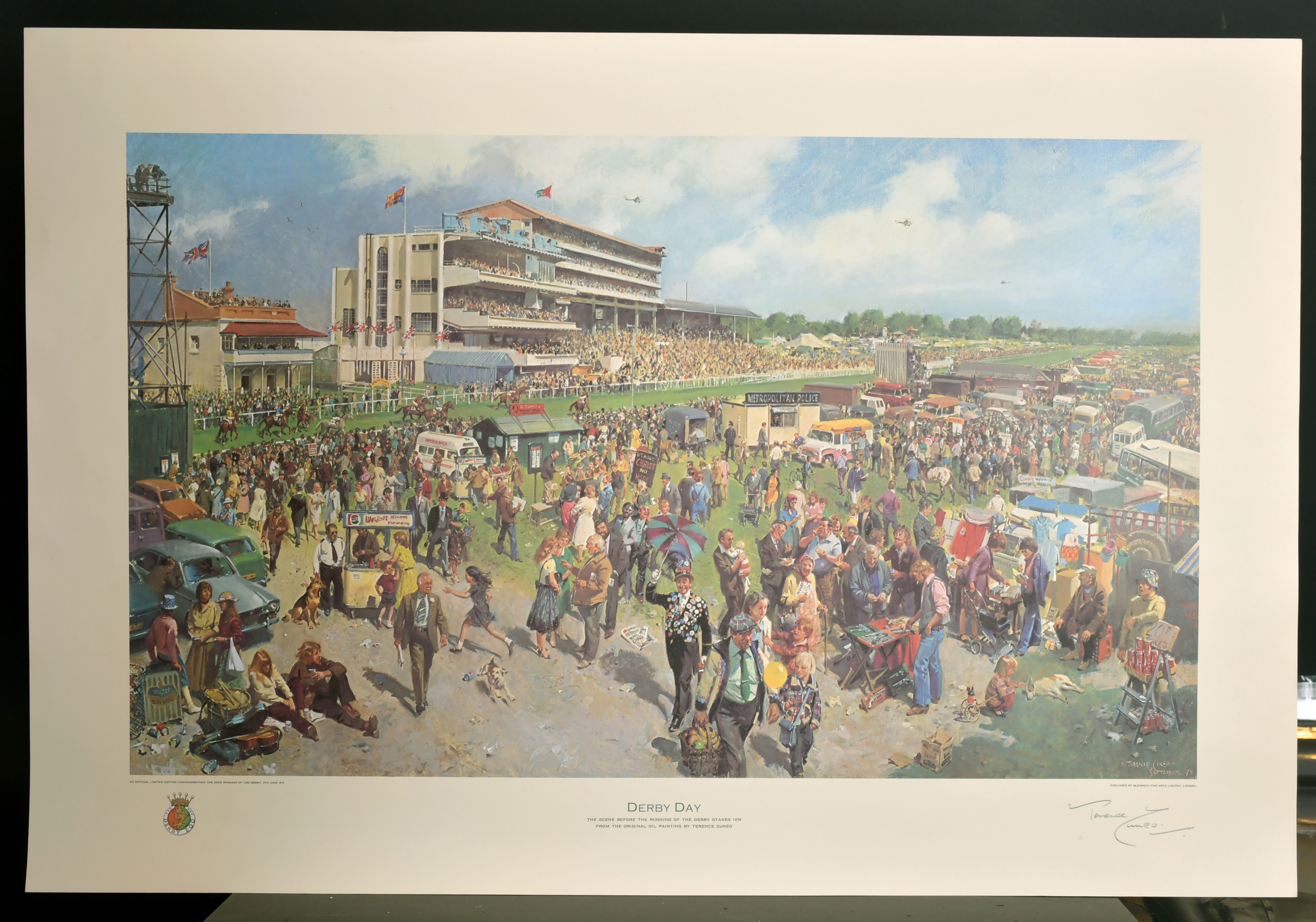 Terence Tenison Cuneo (1907-1996) British. "Derby Day", Print, Signed in Pencil, Unframed 16" x 26. - Image 2 of 3