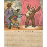 After George Moutard Woodward (c.1764-1809) British. "The Dog & the Devil", Hand Coloured Etching by