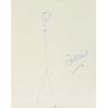 John Cleese (Comedian, b.1939). A Self Portrait, Ink, Signed, Unframed 9.75" x 8" (24.8 x 20.2cm)