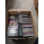 Box of cds and dvds.
