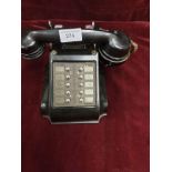 Vintage Bakelite Push Button Phone With Original Flex.