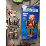 Boxed early space toy In Tin plate style with original box.