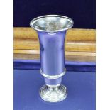 Silver Hall marked London vase maker RC. 4.2 inches in height.