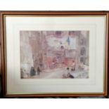 Large Sir Russell flint print ' the town flag sospel'