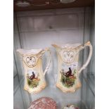 Pair of Royal venton ware pheasant s pattern jugs.