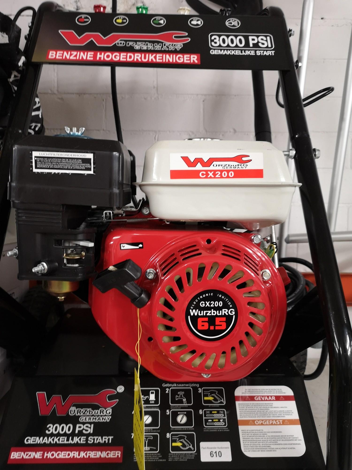 Wurzberg 6.5 hp petrol car power washer with accessories.