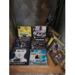 Shelf of PlayStation one games.