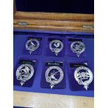 Set of scottish 6 clan brooches.