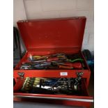 2 section tool box of tools.