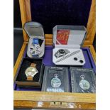 Lot of watches to include Eddie stobart pocket watches boxed etc.