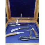 Selection of vintage camping knifes.