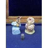 2 early Beswick Beatrix Potter figures cotton tail & thomasina tittlemouse.