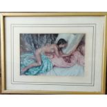 Sir Russell flint print 'Jeanelle & the volume s of treasure'