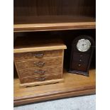 Clock jewellery box together with chest jewellery box.