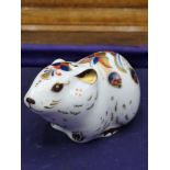 Royal Crown Derby Collectors Guild Bank Vole mouse paperweight with Gold stopper Box & Certificate.