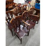 Set of 6 ercol chairs includes carvers.