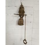 Large Country House Brass Entrance Bell With Pull