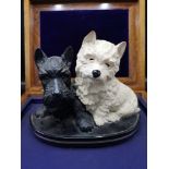Scotch whisky Black & White westie dogs advertising display figure.