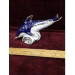 Royal Crown Derby large Dolphin paperweight with stopper.