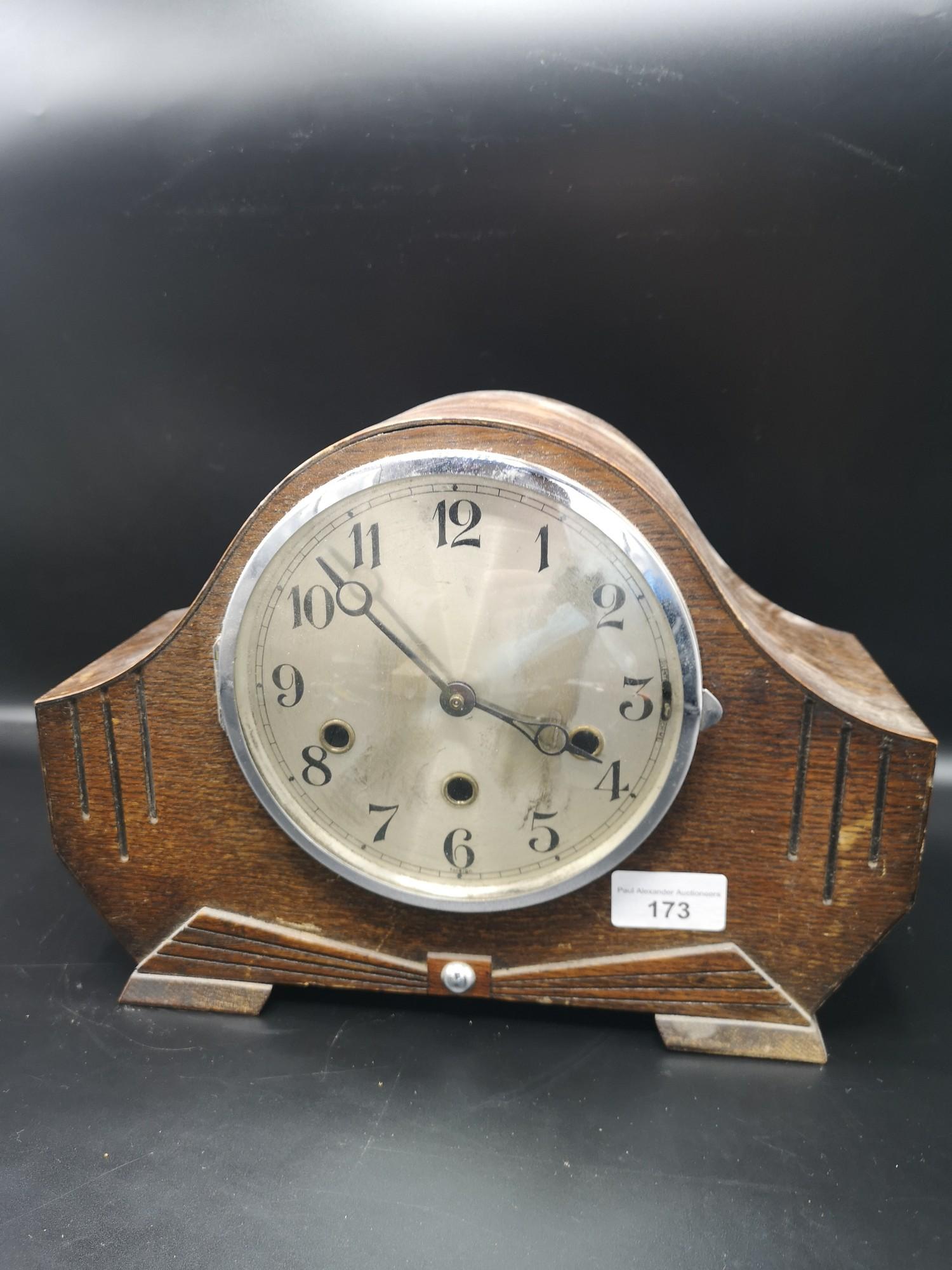 Art deco 3 hole Westminster chime mantle clock.
