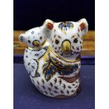 Royal Crown Derby Australian collection koala figure and baby paperweight with Gold stopper.