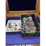 Lot of costume Jewellery together with enamel beads etc.